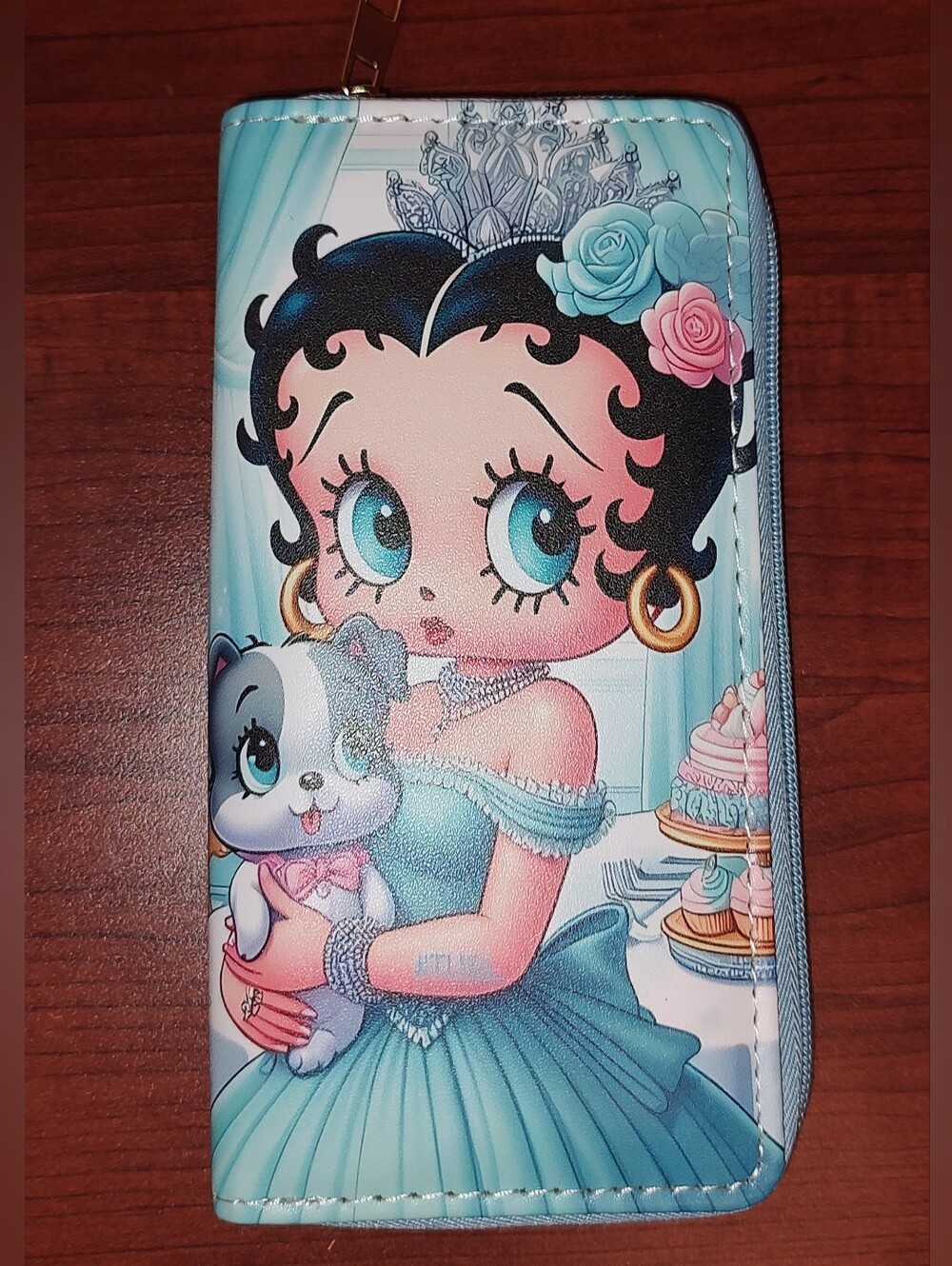 New! Betty Boop PU Leather Zipper Long Wallet